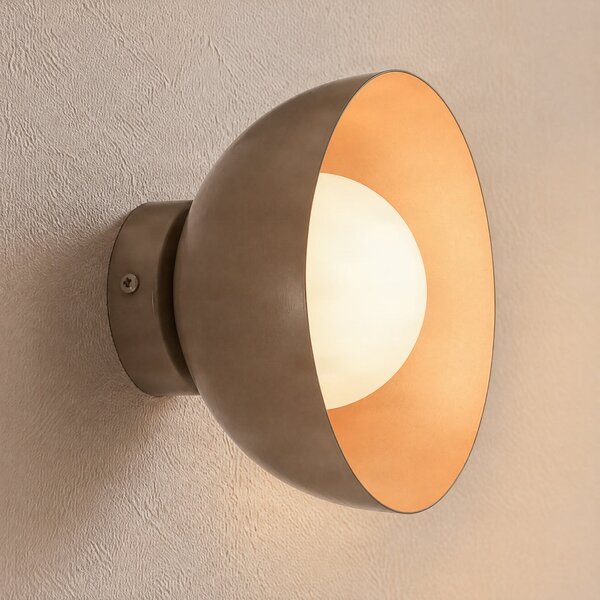 EMIBIG LIGHTING Stenna svetilka Bibi K1, bež, jeklo/steklo, Ø 18 cm, zatemnjen, Bež, Dnevna soba / jedilnica, Kovina, Sodobni