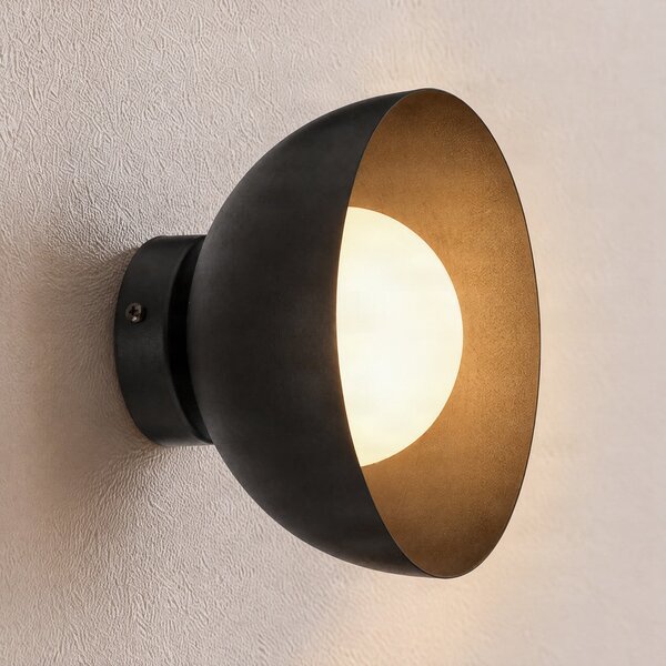 EMIBIG LIGHTING Stenna svetilka Bibi K1, črna, jeklo/steklo, Ø 18 cm, zatemnjen, Črna, Dnevna soba / jedilnica, Kovina, Sodobni