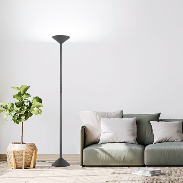 Fabas Luce Stojalo z LED svetilko Tratto, antracit, kovina, CCT, možnostjo zatemnitve, zatemnjen, Črna, Dnevna soba / jedilnica, Kovina, Sodobni