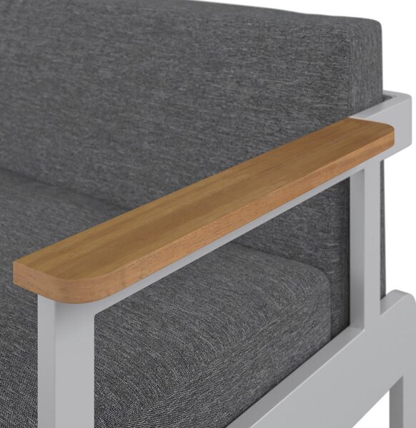 LOUNGE ZOFA akacija trd les aluminij