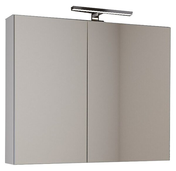 LED omarica z ogledalom Asya 80 (80 x 13 x 68 cm, Bela)