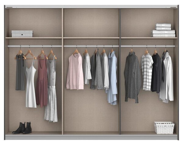 Modern Living Omara Z Drsnimi Vrati Artemis, Bela, Barva Hrasta