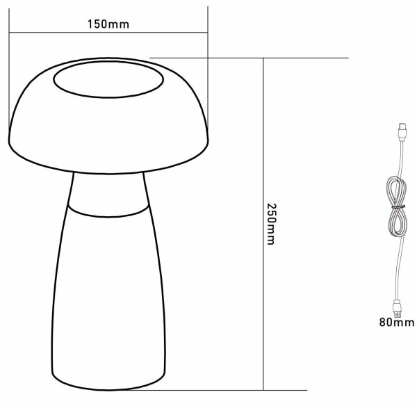 Globo 28072 - LED Zatemnitvena polnilna namizna svetilka GIXI LED/1,5W/5V 800mAh