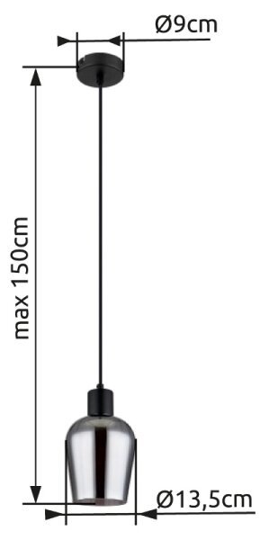 Globo 15627 - Lestenec na vrvici RYAN 1xE27/40W/230V