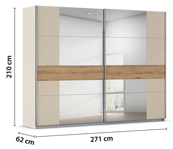 Modern Living Omara Z Drsnimi Vrati Calisto, Barva Šampanjca, Barva Hrasta
