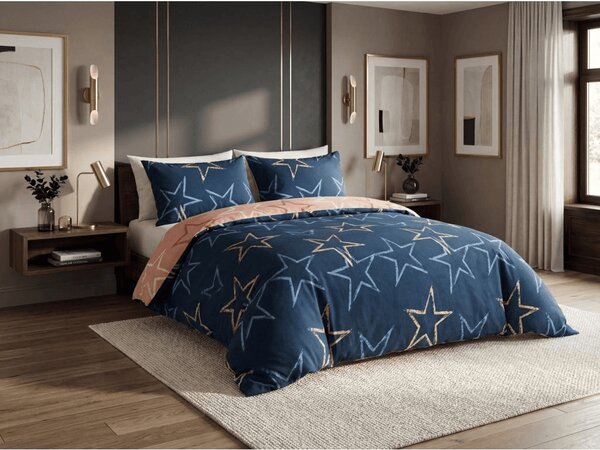 Posteljnina mikroflanel STARMISS temno modra Dimenzije posteljnine: 70 x 90 cm | 140 x 200 cm