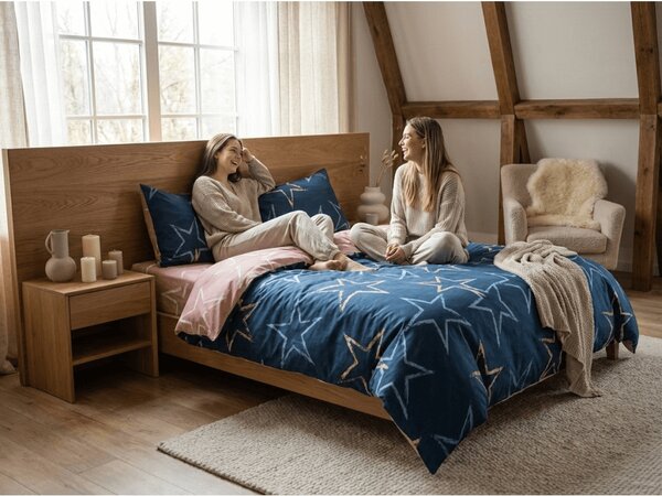 Posteljnina mikroflanel STARMISS temno modra Dimenzije posteljnine: 70 x 90 cm | 140 x 200 cm