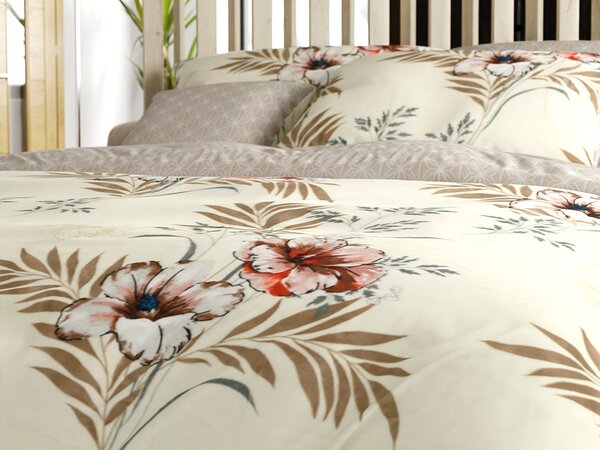 Dvostranska posteljnina DUO SENSE SANDORA kremna + prevleka za vzglavnik 40x50 cm GRATIS Dimenzije posteljnine: 70 x 90 cm | 140 x 200 cm