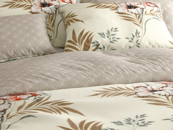Dvostranska posteljnina DUO SENSE SANDORA kremna + prevleka za vzglavnik 40x50 cm GRATIS Dimenzije posteljnine: 70 x 90 cm | 140 x 200 cm