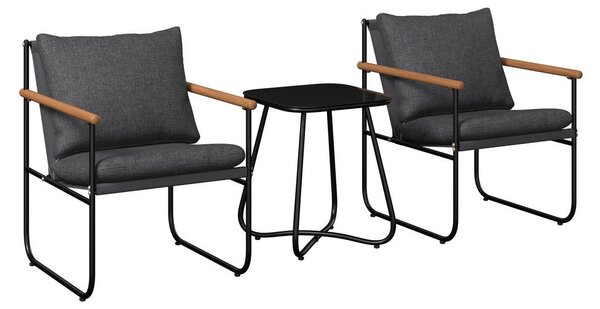 SET ZA BALKON kovina, steklo, tekstil antracit, črna črna antracit, črna