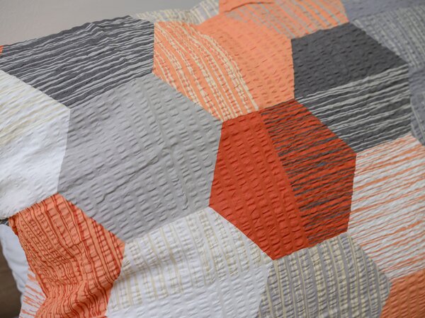 Krep posteljnina iz Renforcé bombaža HONEY COMB sive barve Dimenzije posteljnine: 70 x 90 cm | 140 x 200 cm