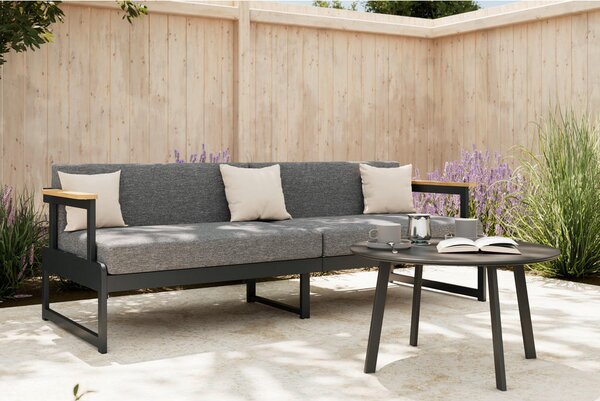 LOUNGE ZOFA akacija trd les aluminij