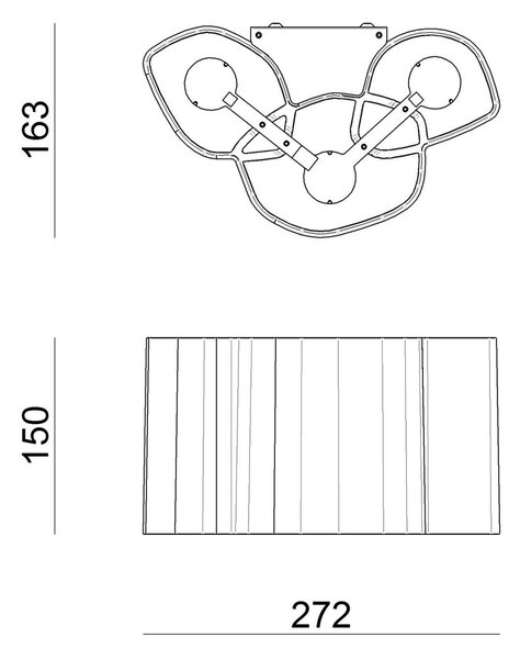 Medena stenska svetilka LED 27,2 cm