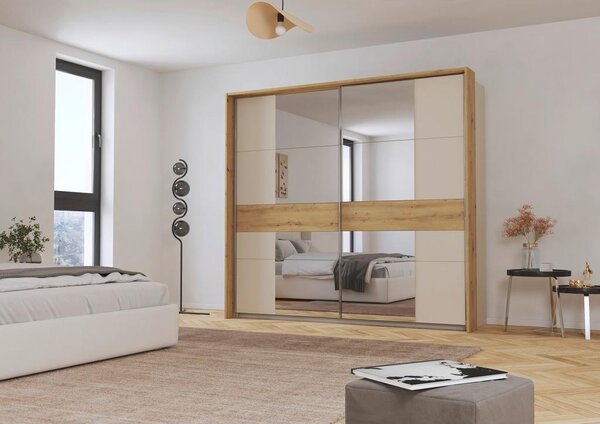 Modern Living Omara Z Drsnimi Vrati Calisto, Barva Šampanjca, Barva Hrasta