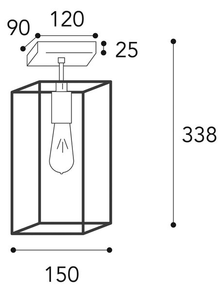 Stropna svetilka Cubic³ 3391 črna