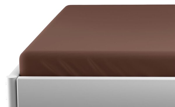 Jersey rjuha za otroško posteljico EXCLUSIVE 60x120 cm temno rjava