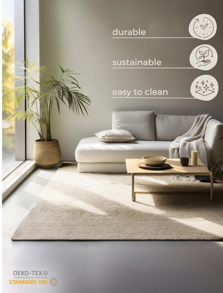 Kremno bela preproga iz jute 80x150 cm Bouclé – Hanse Home