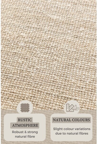Kremno bela preproga iz jute 80x150 cm Bouclé – Hanse Home