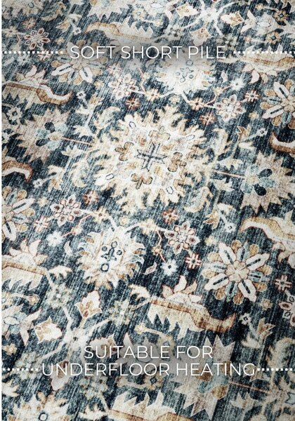 Modra preproga 80x150 cm Saveh Blue Cream – Elle Decoration