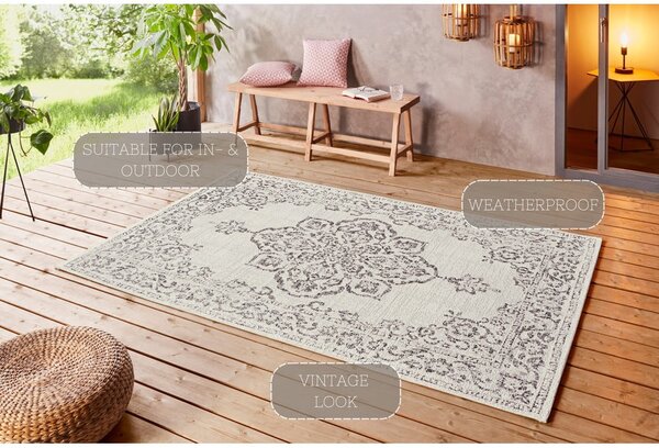 Sivo-bež zunanja preproga NORTHRUGS Tilos, 160 x 230 cm