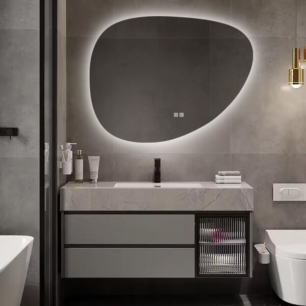 Stensko ogledalo LED 84x63cm H142