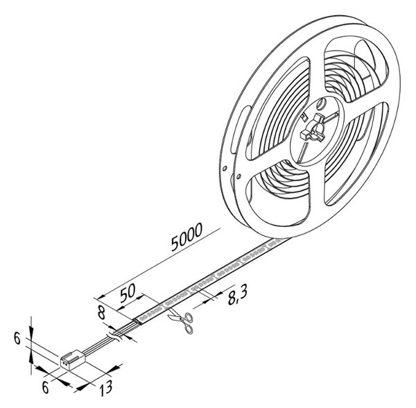 LED trak Basic-Tape S, IP54, 2.700 K, dolžina 500 cm