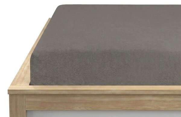 Raztegljiva flanelasta rjuha MOLTON temno siva 90 x 200 cm