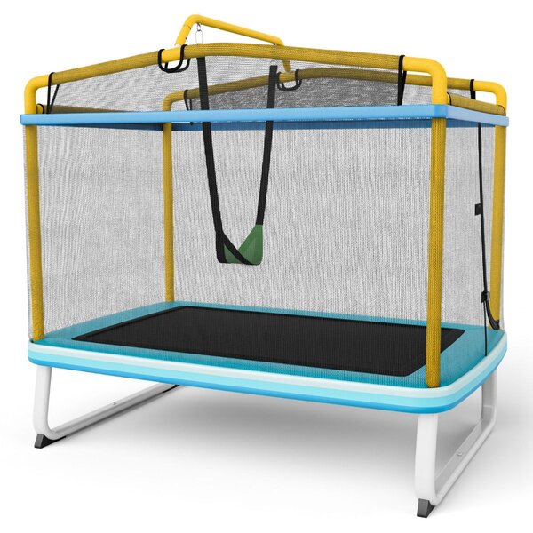 Pravokotni trampolin 3v1, 190 x 124 cm (modra - rumena barva)