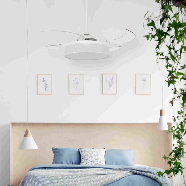 Svetilka stropnega ventilatorja Beacon Fanaway Fraser white/clear silent