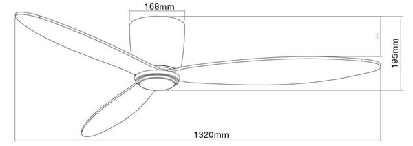 Stropni ventilator Beacon Airfusion Radar črna 132 cm tihi