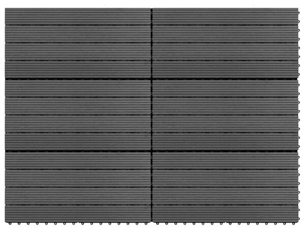 VidaXL WPC plošče 60x30 cm 6 kosov 1 m² sive