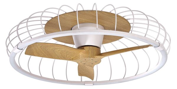 Stropni ventilator Nature LED, CCT app bela/bukev