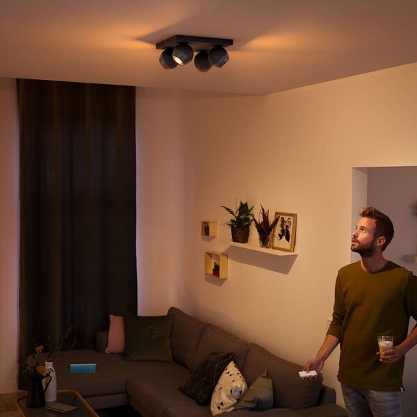 Philips Hue Buckram 4-svetlobno stikalo za zatemnitev črno