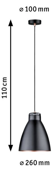 Paulmann Roald obesek v črni/medeni barvi