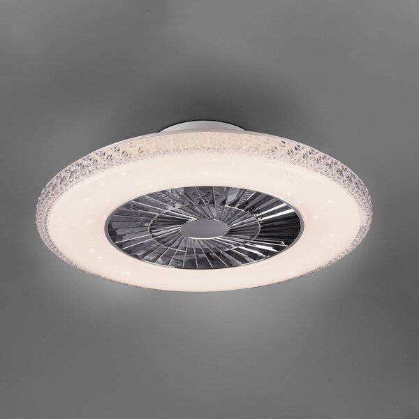 Stropni ventilator Harstad LED, kristalni okvir