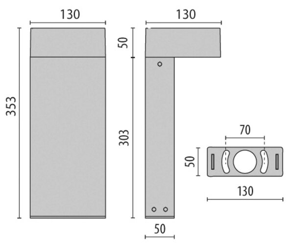 Siva LED luč Mimik 10 Post 300 3.000K