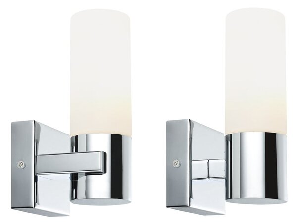 Paulmann LED-svetilka za ogledalo Gemini, krom, komplet 2 kosov, z možnostjo, zatemnjen, Krom, Kopalnica, Kovina, Sodobni