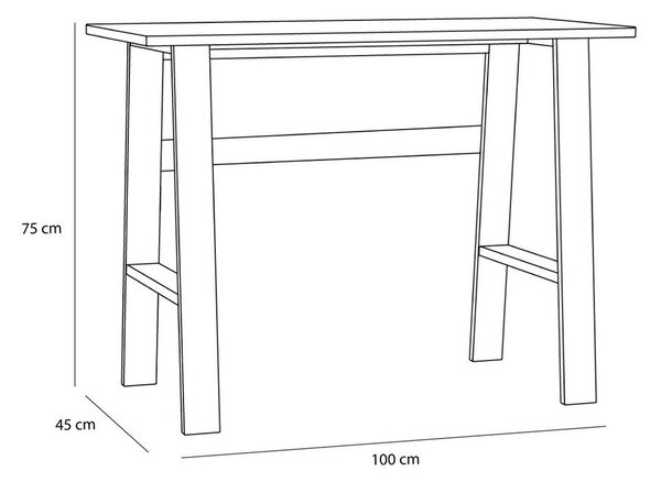 Pisalna miza v hrastovem dekorju 45x100 cm Poke – Hübsch