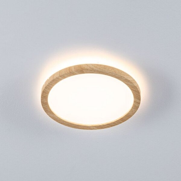 Paulmann LED-panel Atria Shine, premer 19 cm, les, IP44, 3000 K, vklop/izklop, Les, Študija / pisarna, Plastika, Sodobni