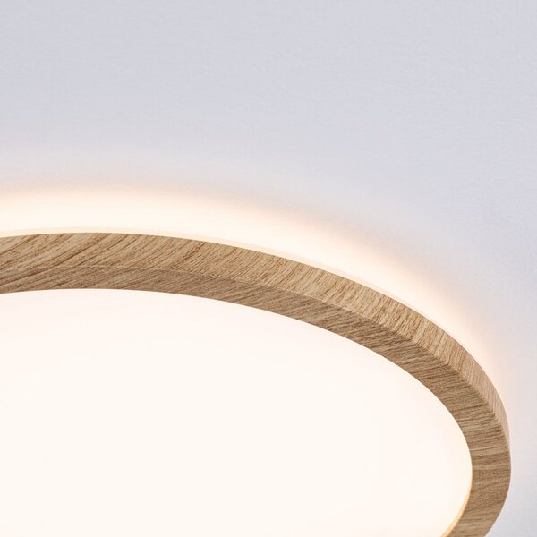 Paulmann LED-panel Atria Shine, premer 19 cm, les, IP44, 3000 K, vklop/izklop, Les, Študija / pisarna, Plastika, Sodobni