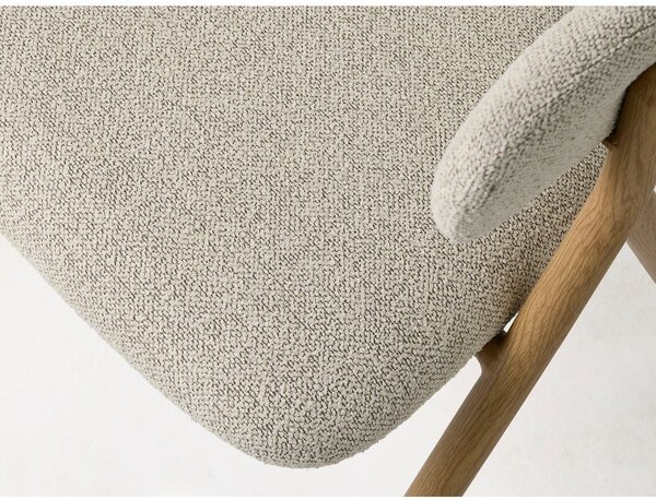 Kremno bel/v naravni barvi oblazinjen jedilni stol z nasloni za roke Frances – Unique Furniture