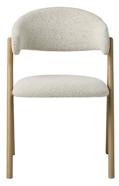 Kremno bel/v naravni barvi oblazinjen jedilni stol z nasloni za roke Frances – Unique Furniture