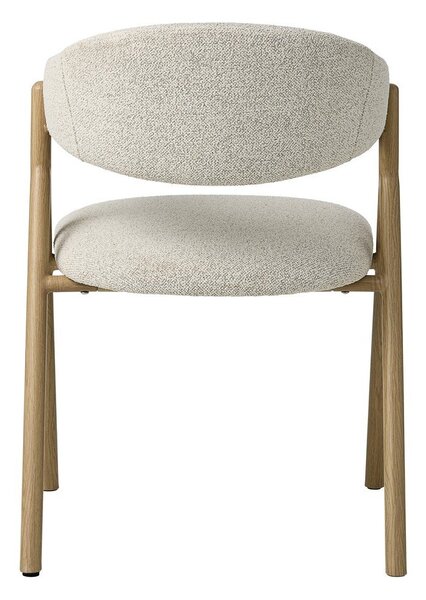 Kremno bel/v naravni barvi oblazinjen jedilni stol z nasloni za roke Frances – Unique Furniture