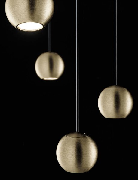 LED viseča svetilka Magnetic round 8-light black/gold