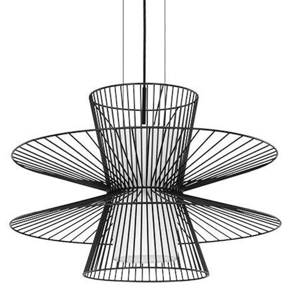 Svetilka Beacon Dulverton Ø 58 cm črna kovina steklo