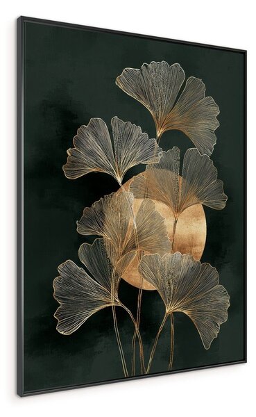 Tiskana slika z okvirjem 60x80 cm Gold Ginkgo – Styler