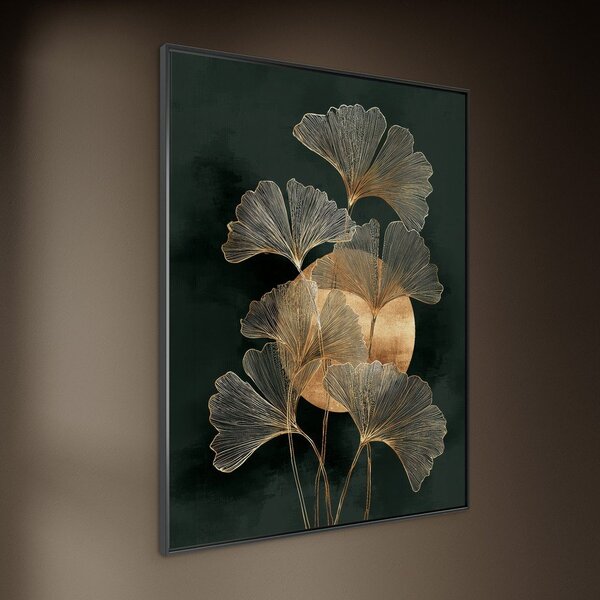 Tiskana slika z okvirjem 60x80 cm Gold Ginkgo – Styler