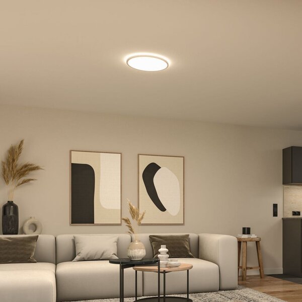 Paulmann LED-panel Atria Shine, premer 40 cm, bel, IP20, 3000 K, vklop/izklop, Bela, Študija / pisarna, Plastika, Sodobni