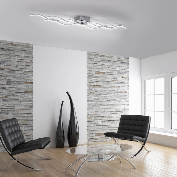 LED stropna svetilka Wave 3.000K 139,5x16cm jeklo