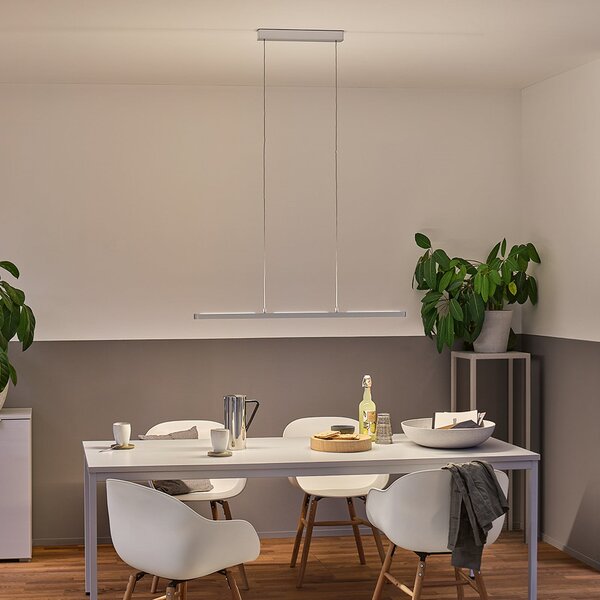 Paulmann LED-visoka svetilka Lento, krom, 100 cm, svetloba navzgor/navzdol, z, zatemnjen, Krom, Dnevna soba / jedilnica, Aluminij, Sodobni